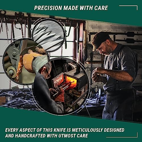 BeaverCraft Bushcraft Knife Full Tang - Camping Bush Knife with Sheath, Carbon Steel, Small EDC Fixed Blade, Outdoors Gift for Men | BSH5 Shadow