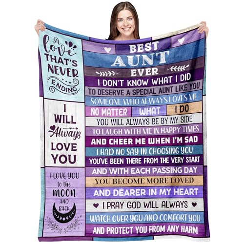Ekpvgit Best Aunt Ever Gifts Blanket Auntie Gift Ideas Christmas Mothers Day Birthday Gifts for Aunt from Niece Nephew Auntie Birthday Gift Aunts Blanket 50X60