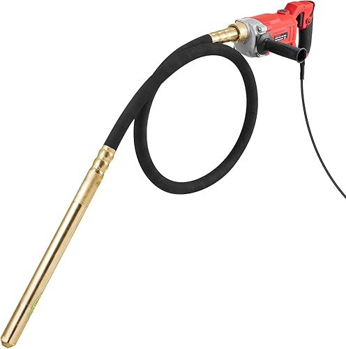 VEVOR Vibrador de concreto manual, vibrador eléctrico de 800W 13000 VPM, herramienta eléctrica de vibración de concreto con vara de 6.6 pies  2m,