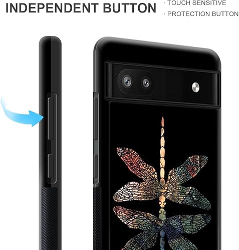 Miniatura 3 de ZHEGAILIAN Funda compatible con Google Pixel 6A, diseño colorido de libélula en la parte posterior, silicona suave, TPU anticaída, antideslizante,