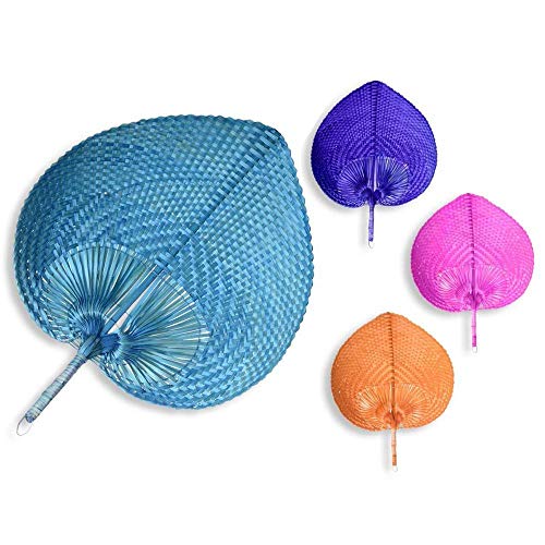 Pai Pai de Bambú hechos a mano 4 colores Grandes para BODA (Pack 12 unidades). Rafia, mimbre baratos económicos. Abanico boda, Pai Pai Boda