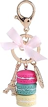 Cute Keychain, Colorful Macaron Keychains for Car Key Handbag Decoration Mini Tower Pendant Keyring for Gifts Women Kids Teens