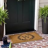 Mohawk Home Entryway Door Mat Laurel Monogram Letter W 1'6