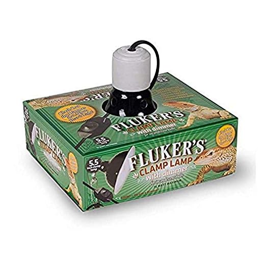 Fluker's Repta-Clamp Lamp with Dimmable Switch for Reptiles, 5.5",Black