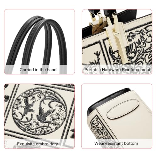 Image of FOXLOVER Medium Tote Bag for Women Designer Vintage Satchel Handbags Top-handle Purses