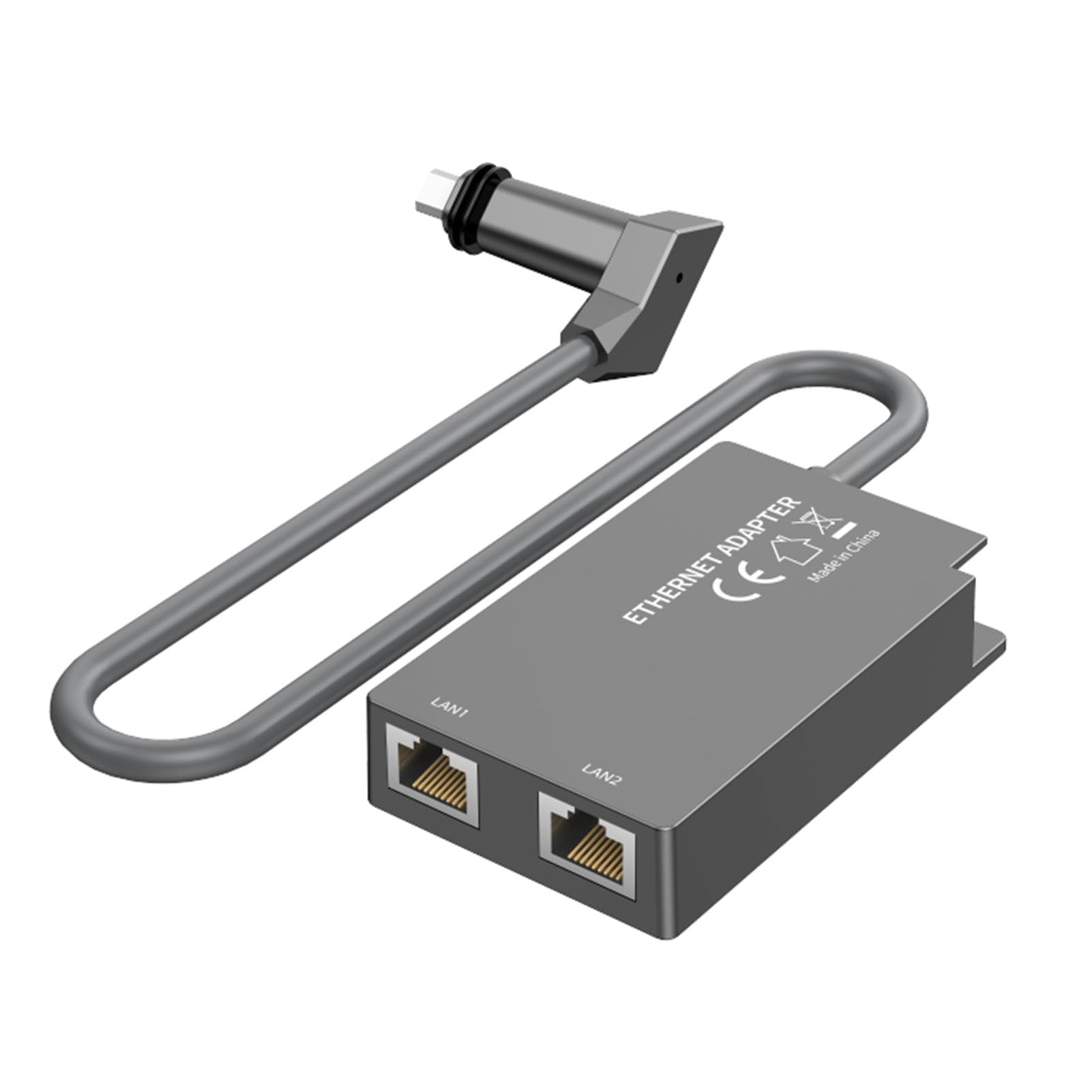 Generic Adattatore Ethernet Satellitare 2 Porte RJ45 Adattatore di Rete Cablata Ad Alta velocità per Dispositivi Compatibili di Seconda Generazione Attivati ​​Grigio