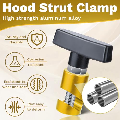 Image of ecocstm 2 PCS Car Hood Prop Struts Clamp, Hood Strut Clamp, Car Hood Holder
