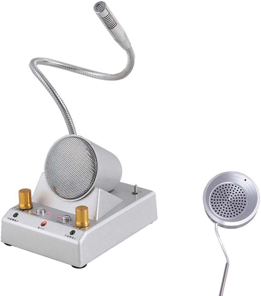 Window Intercom Speaker,Business Dual Way Interphone, Intercommunication Microphone Talk Through Glass