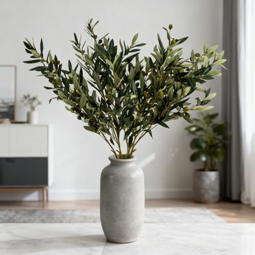 OBDXZHC 2Pcs 42Inch Artificial Olive Tree Branches Faux Olive Stems for Vases with Berries for...