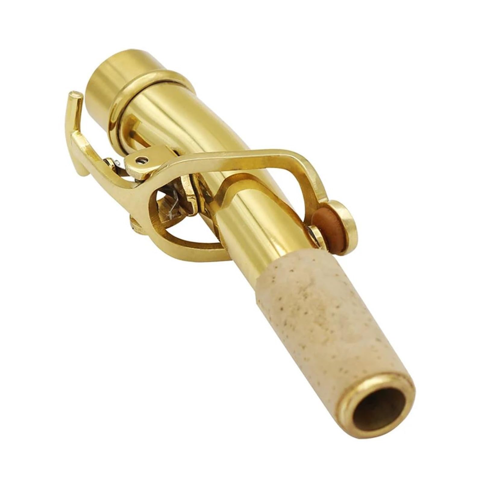 Kit de Accesorios saxofón 2 Unids/set Soprano Recto Cuello De Saxofón Lacado Dorado Material DE LATÓN 16,7mm Accesorio De Instrumento De Viento De Madera