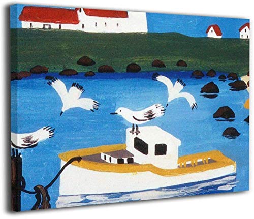 モードルイス 船とカモメ おしゃれ ポスター 油絵 アートパネル 壁飾り 絵画 壁掛け ポスター 写真 インテリア フレーム アートフレーム キャンバス絵画 壁アート モダン フレームレス 40x50cm