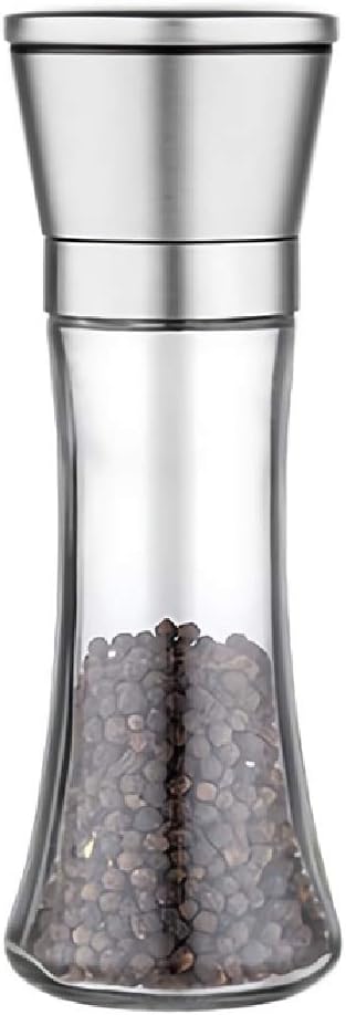 Set Macina Sale E Pepe 2 In 1, Acciaio Inossidabile Con Rotore In Ceramica Regolabile Agitatore Per Macina Doppio Barattolo Per Spezie~p154159273