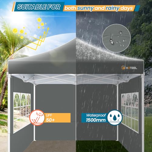 Image of Hoteel 10x10 Pop Up Canopy Tent, Heavy Duty with Durable Frame, 4 Sidewalls
