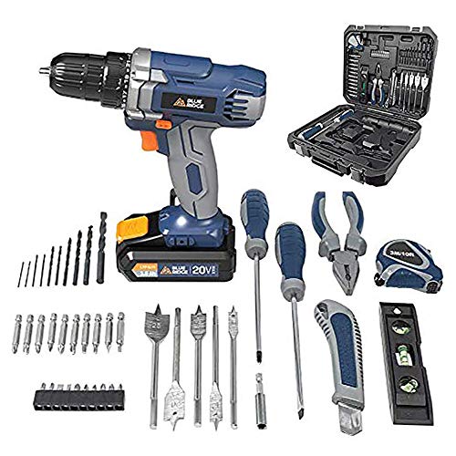 Blue Ridge BR2800KU.1 20V MAX Cordless Drill Driver with 42pcs accessory kit, 3/8mm keyless Chuck,Variable speed