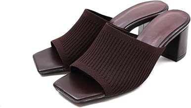 [Vivian] サンダル レディース ミュール 6cm チャンキーヒール つっかけ V65021SM