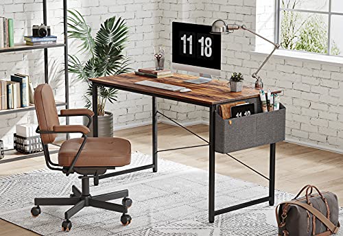 Image of Cubiker Computer Desk, Home Office Writing Study Desk, Modern Simple Style Laptop Table with Storage Bag (63 inch, Deep Brown)