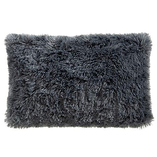 CelinaTex Shetland Coussin décoratif à poils longs Gris 40 x 60 cm Cover