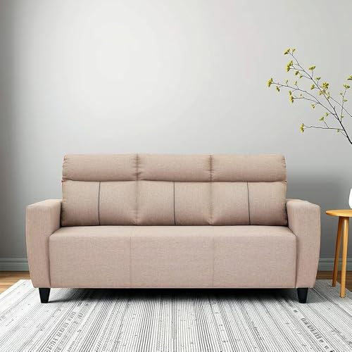 Image of Royaloak Mily Fabric 3 Seater Sofa | 3 Seater Sofa with Tufted Design, Square Armrest & Super Soft Cushions | Durable & Long-Lasting Sofa for Living Room with Modern Design & Tapered Legs