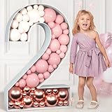 imprsv 3FT Mosaic Numbers for Balloons, Marquee Number, Mosaic Number Frame, Number 2 Balloon for Class of 2023 Decorations, 12th 20th 21st Birthday Decorations for Her Him, Large Numbers