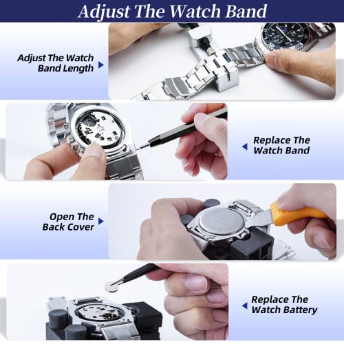 Eventronic Watch Repair Tool Kit, Professional Watch Battery Replacement Kit and Watch Link Removal Kit, Watch Back Removal Tool, Spring Bar Tool Set with Carrying Case and User Manual for Gift