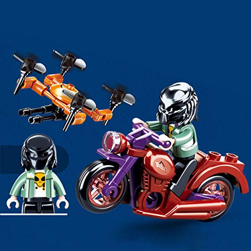 TRCS City Polizei Spielzeug Bausteine, 469 Teile 5 in 1 Hubschrauber Motorrad, Polizeiauto, Luftkissenfahrzeug… – Bild 5