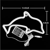 Vista 4 de JYWJ Dolphin Neon Sign,USB or 3-AA Battery Powered Neon Light,LED Table Decoration,Bedroom Wall Decoration,Birthday Gift,Wedding Supplies Business