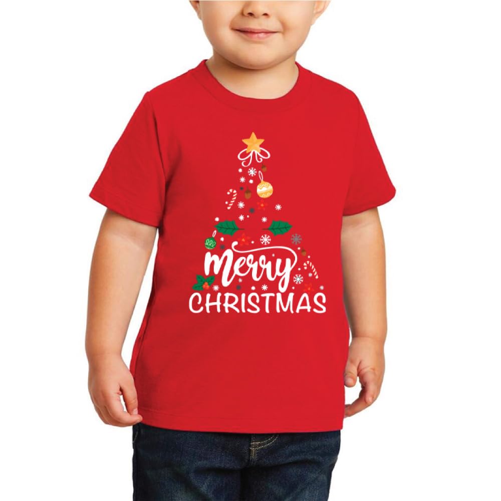 PRINTSHOP4MEChristmas Kids Boys Printed T-Shirt - Perfect for Christmas Parties and Holiday Fun - Xmas Short Sleeve Tshirt for Brother's Twinning Moments
