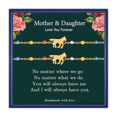 Image of Matching Mother Daughter Bracelets for 2 Daughter and Mother Jewelry for Daughter Gifts From Mom, Inspirational Jewelry for Daughter Mother Gift