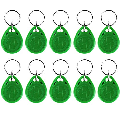 LEXI 100pcs 125KHz Proximity ID Card RFID Keyfobs Token Tag for Door Entry Access Control System TK4100/EM4100 ABS Key fob Cards for Security Lock Wholesale(100 Green ID)
