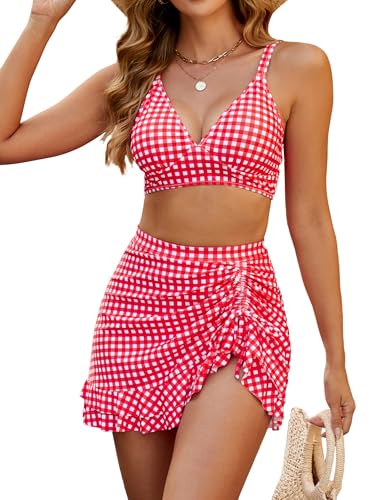 Image of Blooming Jelly Women's High Waisted Bikini Sets Tummy Control Bathing Suit Two Piece Swim Suit 2026 Retro Swimsuit