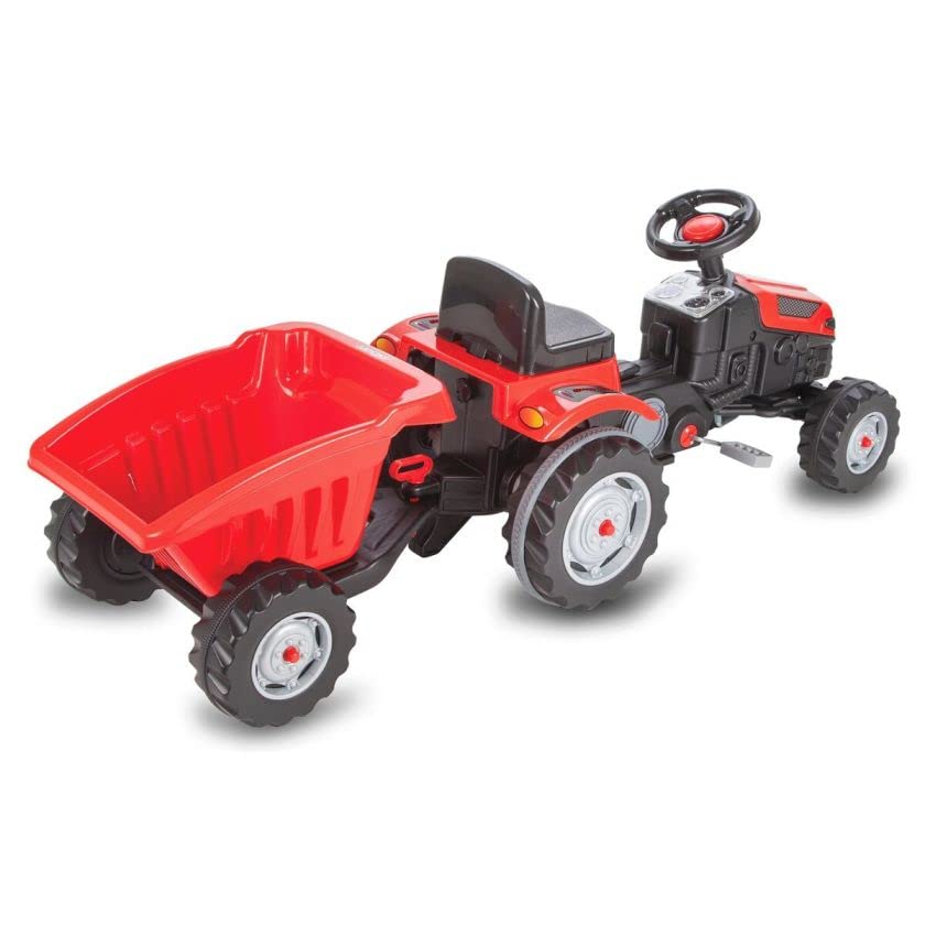 JAMARA 460795 Tracteur Strong Bull Pédalier - Siège Réglable, Protection Anti-basculement, Charge 60kg
