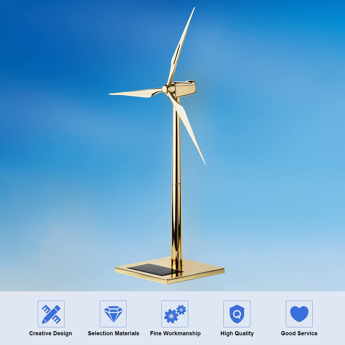 3D Metall Puzzle Solarbetriebene Windkraftanlage für Erwachsene, DIY Montage Mechanisches Windmühle Puzzle Modell für Desktop Ornaments & Geschenke