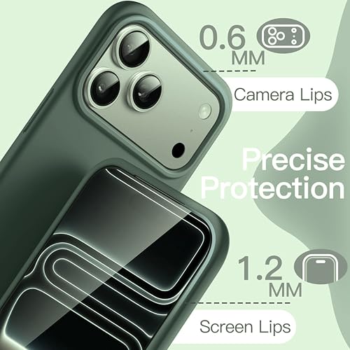 Image of Silicone Case for iPhone 17 Pro Max 6.9-Inch, Silky-Soft Touch Full-Body Protective Phone Case, Shockproof Back Cover for iPhone 17 Pro Max (Light Green)