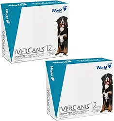 Kit 2 Caixas Ivercanis 12mg Antiparasitario Cães Controle Carrapato Pulgas Sarna