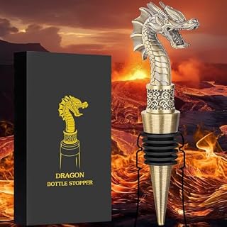 LKKCHER Dragon Head Wine Stopper, Dragon Bottle Opener, Wine Gifts for Men Dad Dragon Fans, Bottle Stoppers for Wine Champagne, Birthday Gifts, Father Day Gifts, Christmas Gifts, Bronze