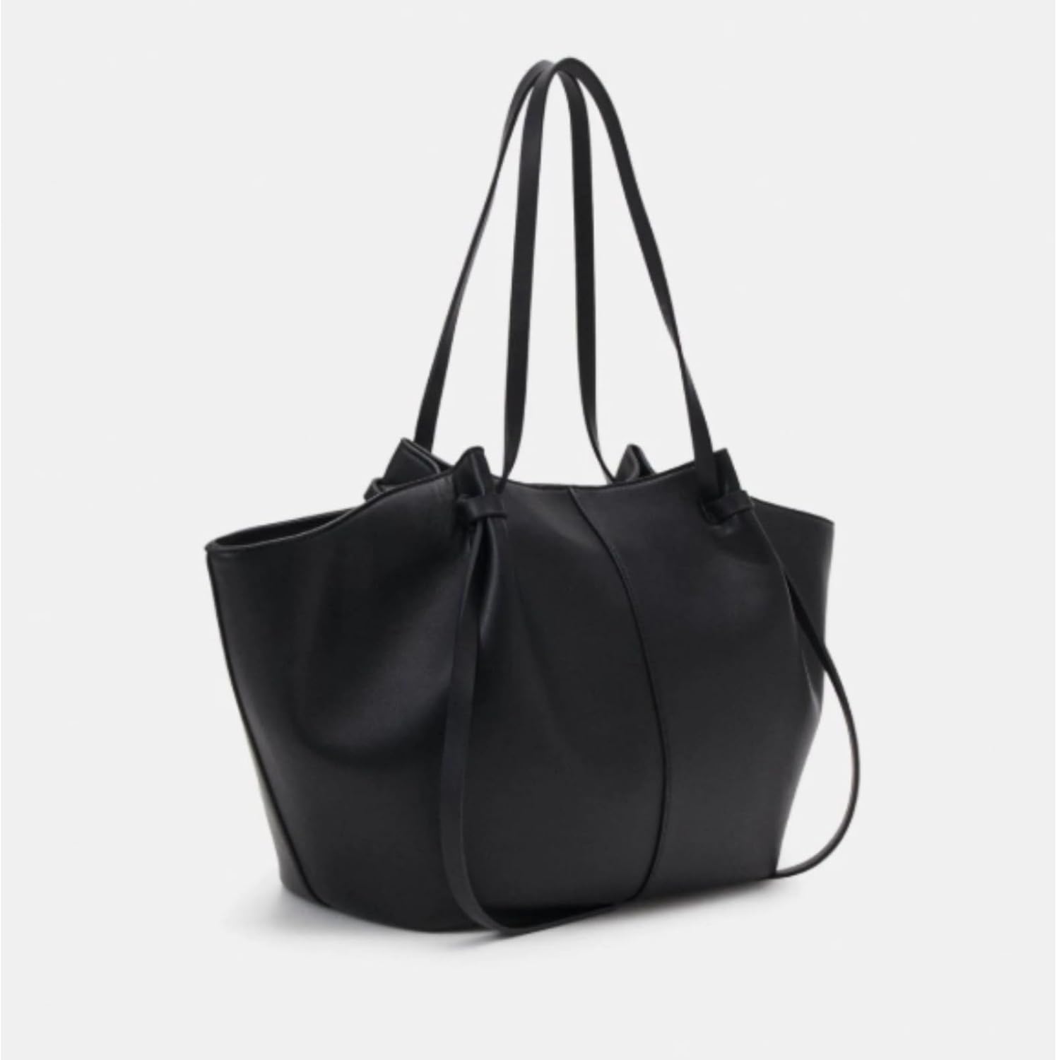 Sac à Main Femme Grande Capacité En Cuir PU - Sac Tote élégant Pour Travail, Cours, Journée - Noir, Design Structuré