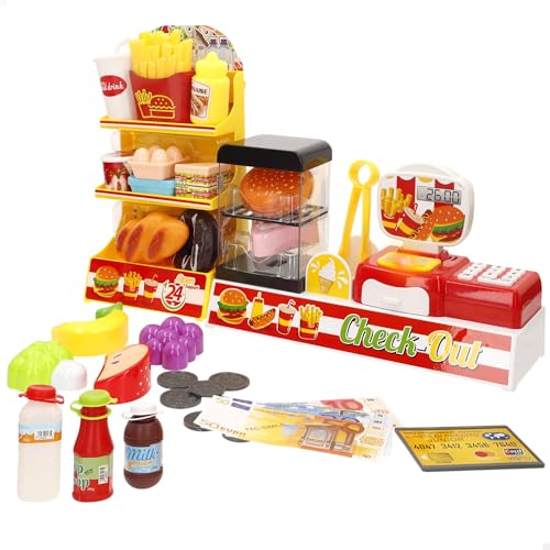 ColorBaby My Home Supermercado de Juguete, con Caja registradora, luz y Sonido, Medidas 39x10x21 cm, Incluye Accesorios, Tienda Infantil, Juego Educativo para niños +24 Meses (39550)