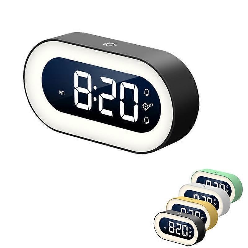 Réveil numérique LED grand affichage sur table de chevet avec miroir design pour la chambre