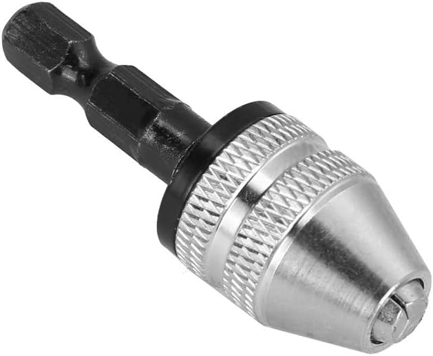 Hex Shank Drill Chuck Adapter, Professional Aluminum Alloy Carbon Steel Keyless Chuck Converter for Electric Screwdrivers DIY Craft Manufacturing