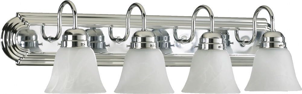 Quorum 5094-4-114 Traditional Four Light Vanity in Chrome Finish,