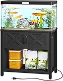 YITAHOME Heavy Duty 40-50 Gallon Aquarium Stand with Power Outlets, Cabinet for Fish Tank Accessories Storage - Metal Fish Tank Stand Suitable for Fish, Turtle, 660LBS Capacity, Black