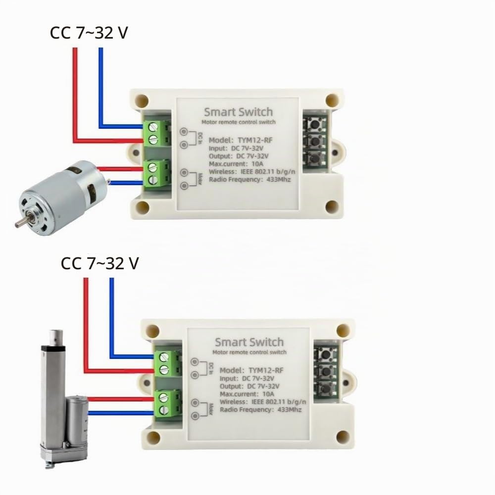 Interrupteur intelligent WiFi CC 7-32 V 10 A - Commande avant et arrière pour entraînement linéaire - Compatible avec app Tuya - Intégration Alexa