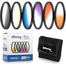 58MM Ultimaxx Six Piece Gradual Color Filter KitOrange, Yellow, Blue, Purple, Red, Grey for 9000D 800D 760D 750D 700D 1300D 1200D DSLR Cameras