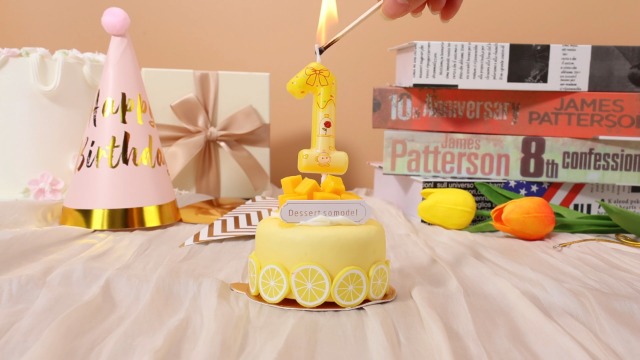 Image of Yellow Cartoon Birthday Candles, Number 3 Candle Yellow Themed Birthday Party Supplies, 2.4 inch Birthday Candles for Cake Topper Party Decorations, Birthday Decorations for Boys Girls (Number 3)