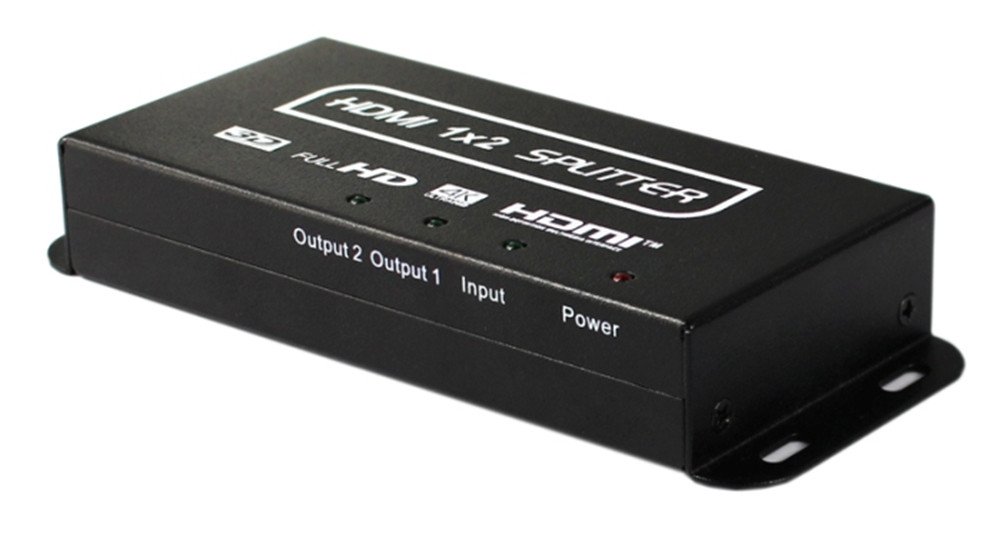 HDMI Matrix Switch ，Distributore HDMI con staffa di montaggio, Splitter HDMI HDMI 1x2 Splitter HDMI2.0 HDCP2.2 3D 1080P HDTV 1 Ingresso 2 Uscita HDMI Switcher 2.0 Supporto 3840x2160 / 60Hz