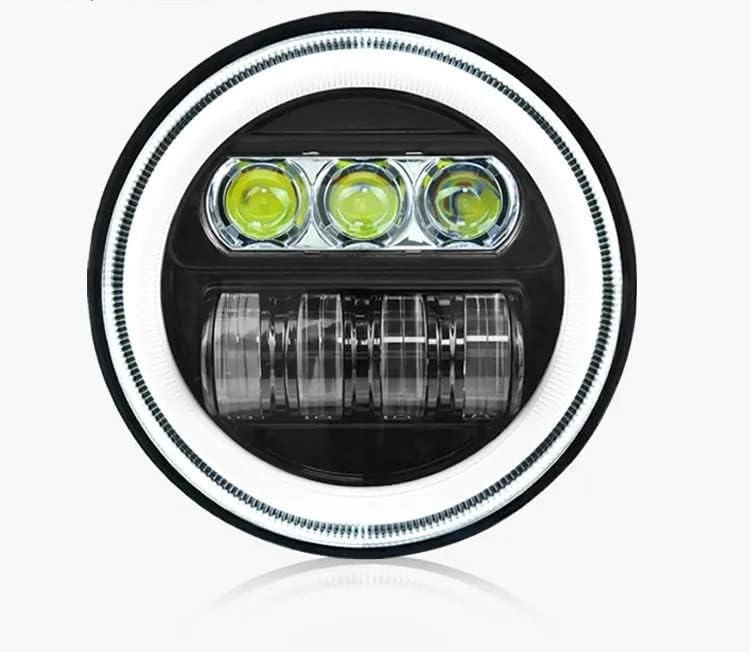 Sangam Moto HJG 6 Inch Full Ring Round LED Headlight with Hi/Low Beam and Angel Eye Lamp Compatible with Jawa, 42 & Perak Motorcycle (75W)-image-29