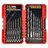 ANGELSWORD M35 Cobalt Drill Bit Set, 21 PCS 1/16'-1/2', TiAlN Coated Drill bit with Bullet Point Tip, for Hardened Metal, Stainless Steel, Cast Iron and Light-Gauge Metal
