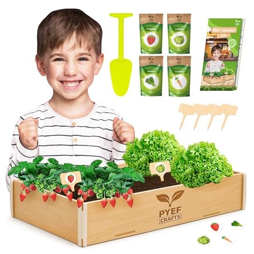 PYEF CRAFTS Kit Giardinaggio Bambini per Orto in Casa - Kit Piante per Balcone - Orto Urbano Bambini & Regali Ecosostenibili - Germinazione Semi - Set Coltivazione 6 Semi