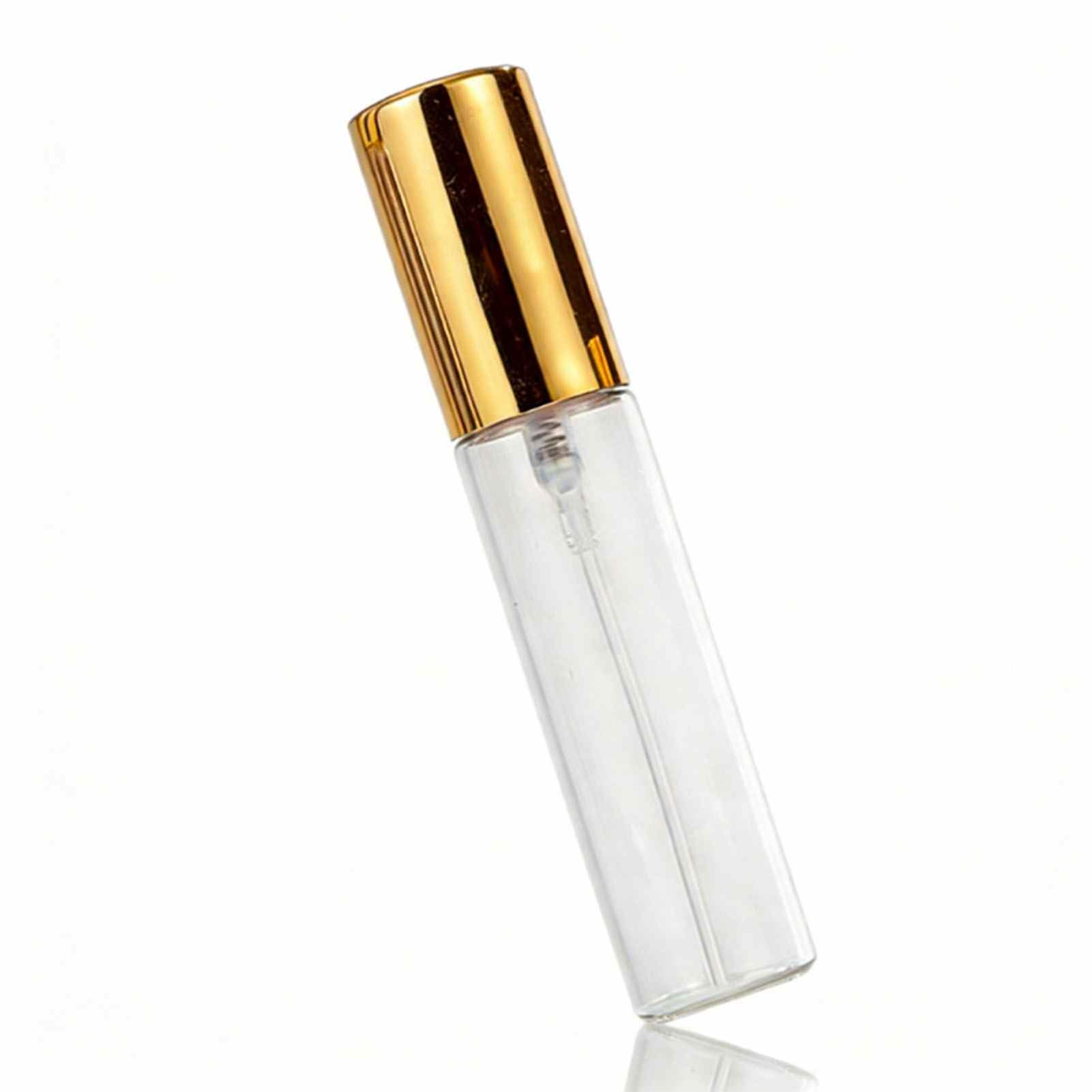 Flaconi spray portatili per profumi, in vetro, da 10 ml, per viaggi, 50 pezzi, erogatori di nebbia fine, mini formato per profumi, oli essenziali, in uscita (oro)