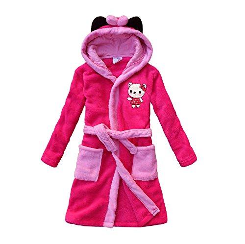 FEETOO Cartoon cat girl embroidered bathrobe custom embroidered name on robes